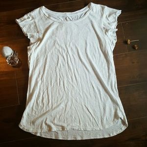 Maurices white ruffle sleeve tee